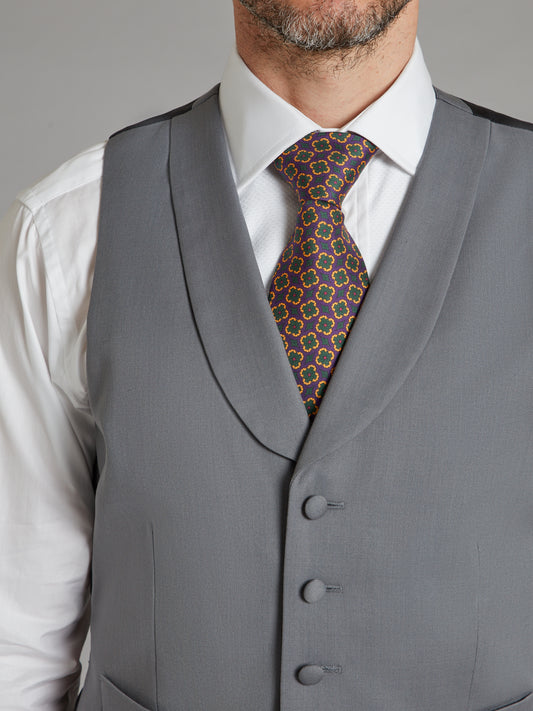 Limited Edition Luxury Single Breasted Wool Waistcoat - Light Grey