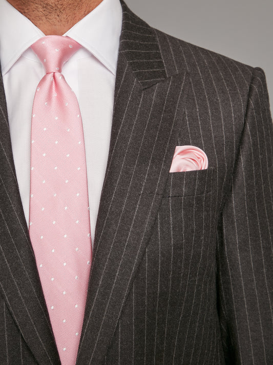 Twill Silk Tie, Spot - Pink