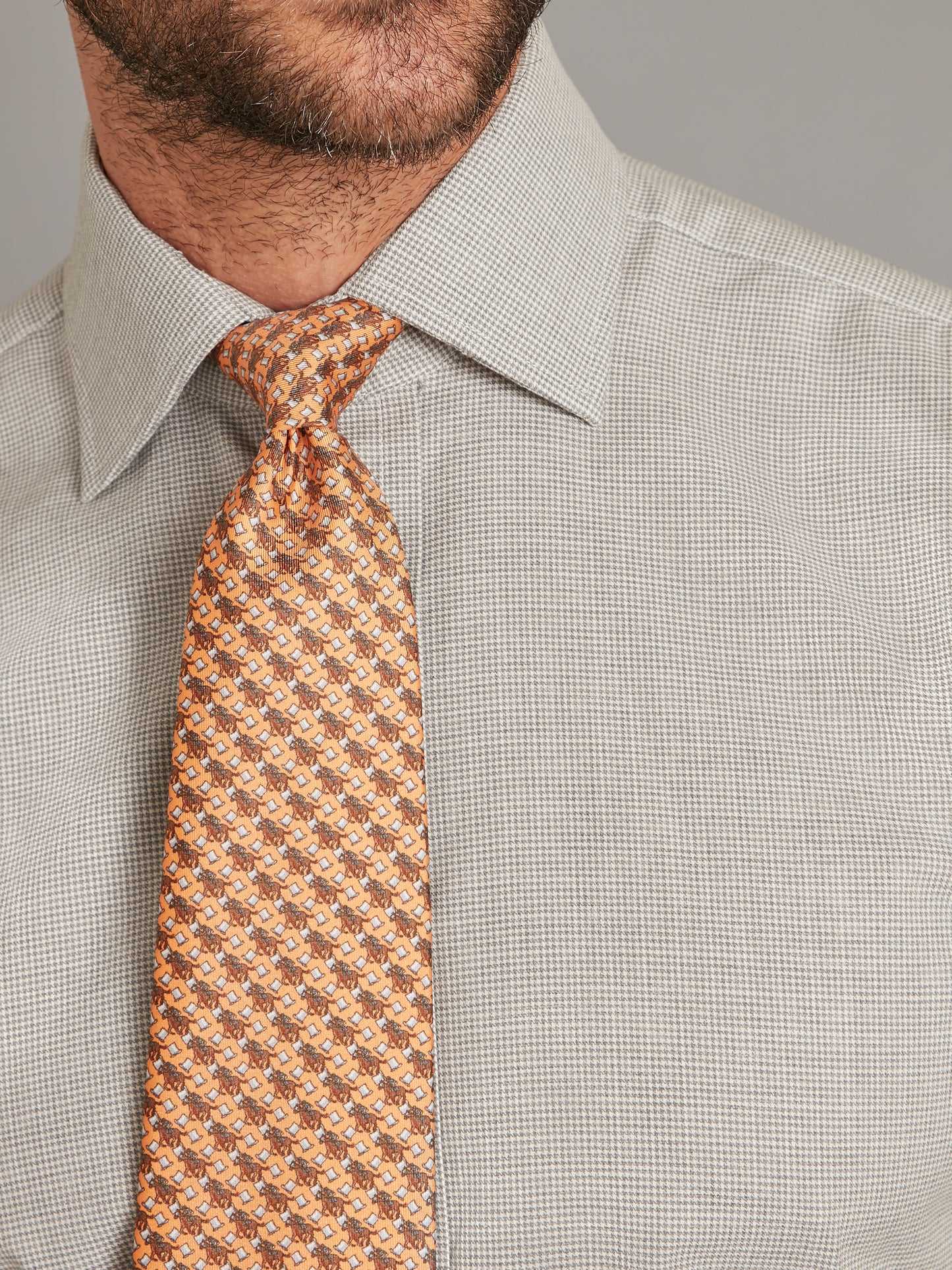 Horse & Top Hat Tie - Orange and Brown