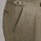 Pleated Trousers - Sage Nailhead Tweed