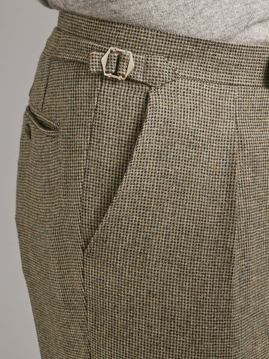 Pleated Trousers - Nailhead Cool Sage