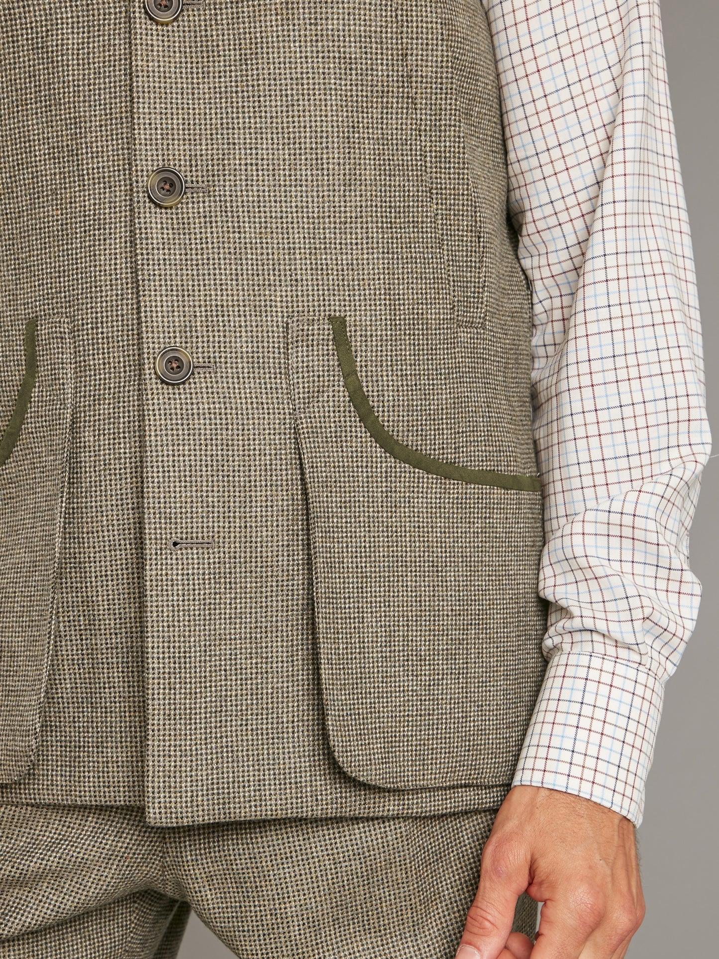 Gilet - Sage Nailhead Tweed