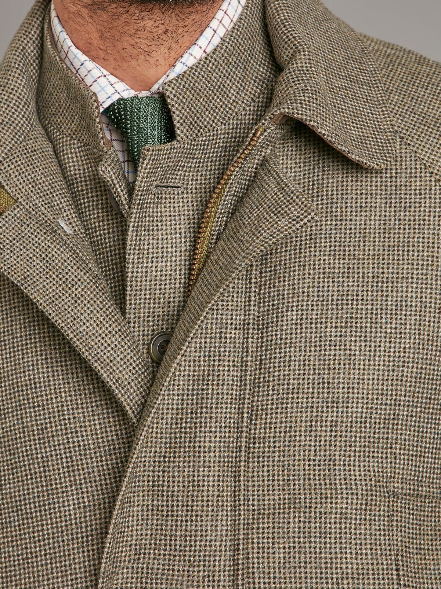 Field Coat - Sage Nailhead Tweed