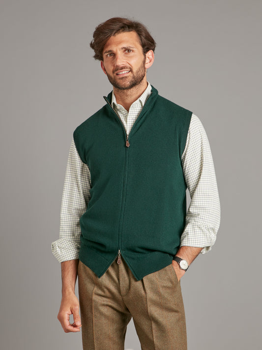 Portling Gilet - Tartan Green