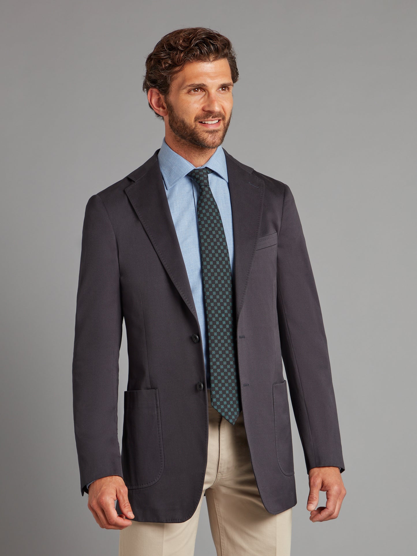 Unstructured Jacket - Navy Cotton