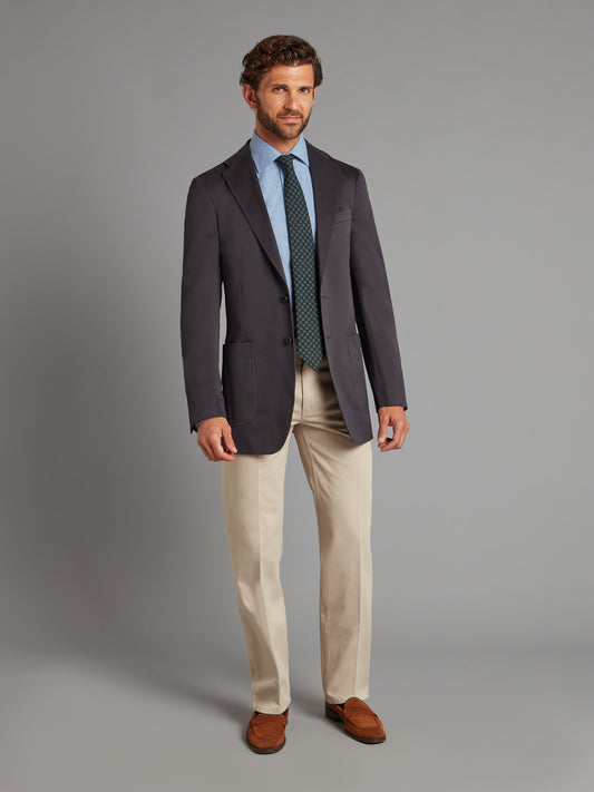 Unstructured Jacket - Navy Cotton