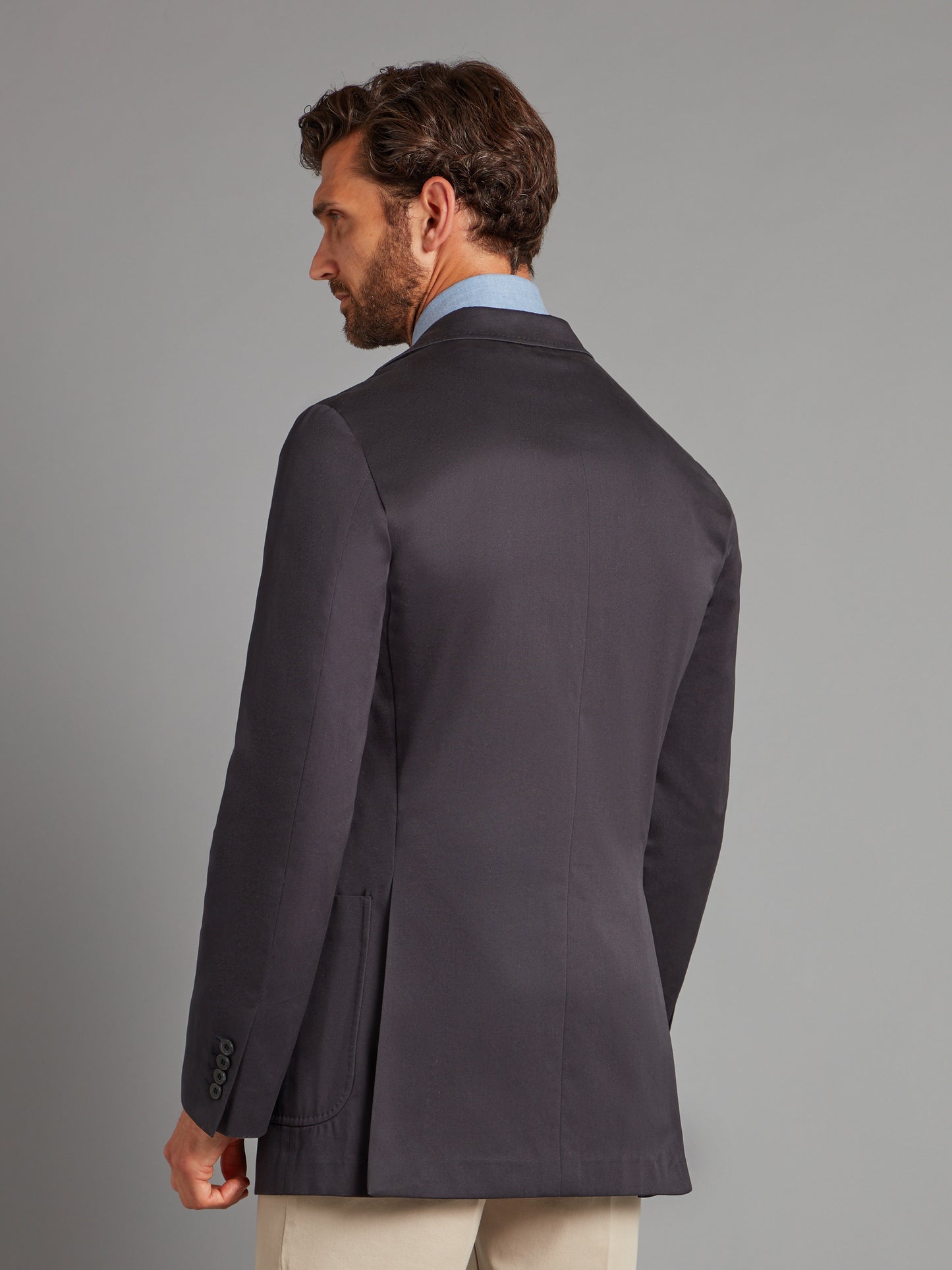 Unstructured Jacket - Navy Cotton