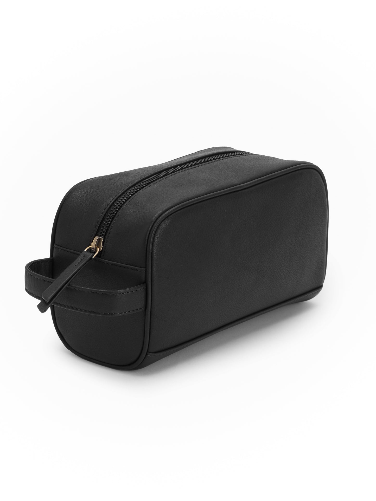 Leather Wash Bag - Black