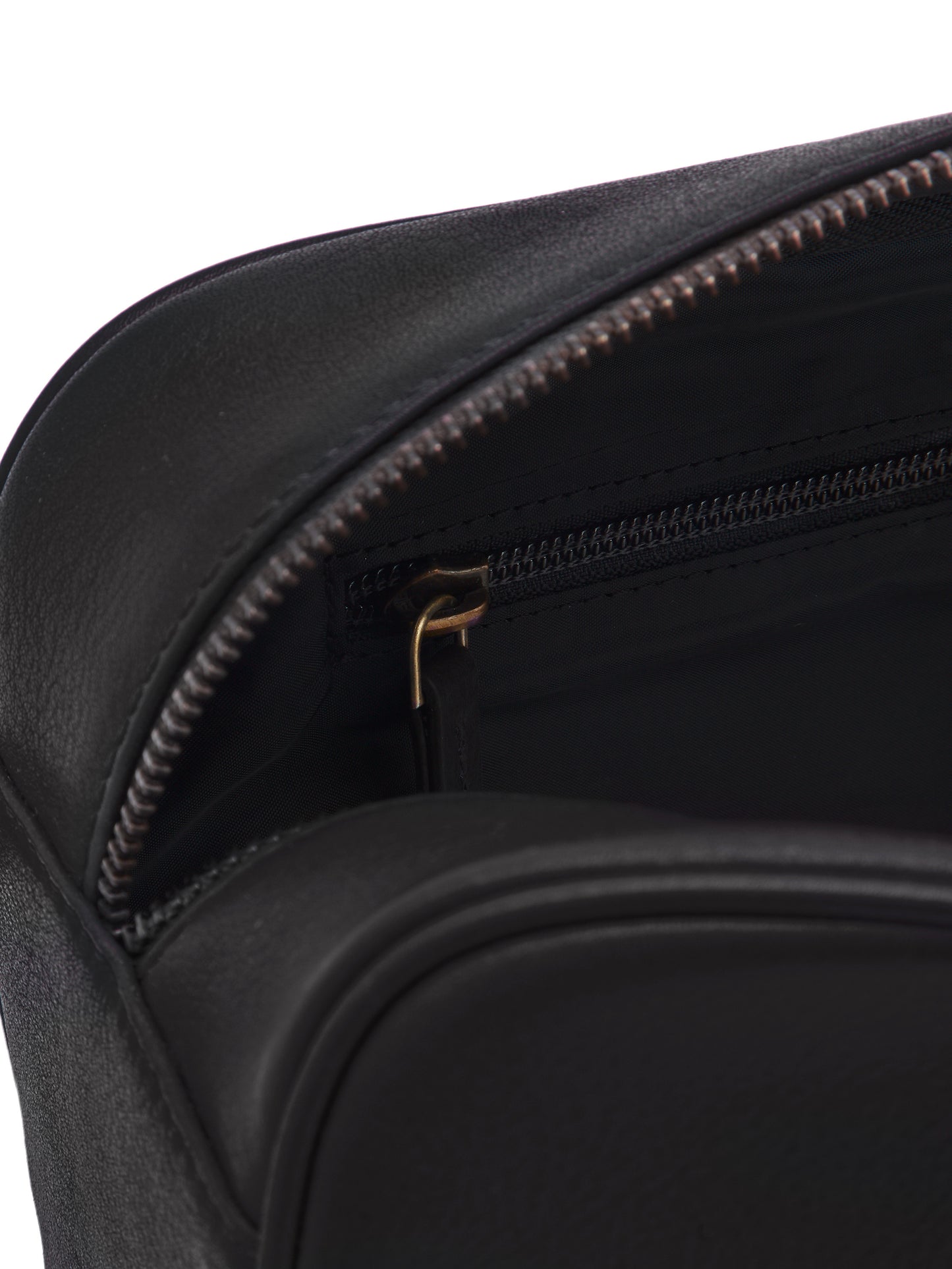 Leather Wash Bag - Black