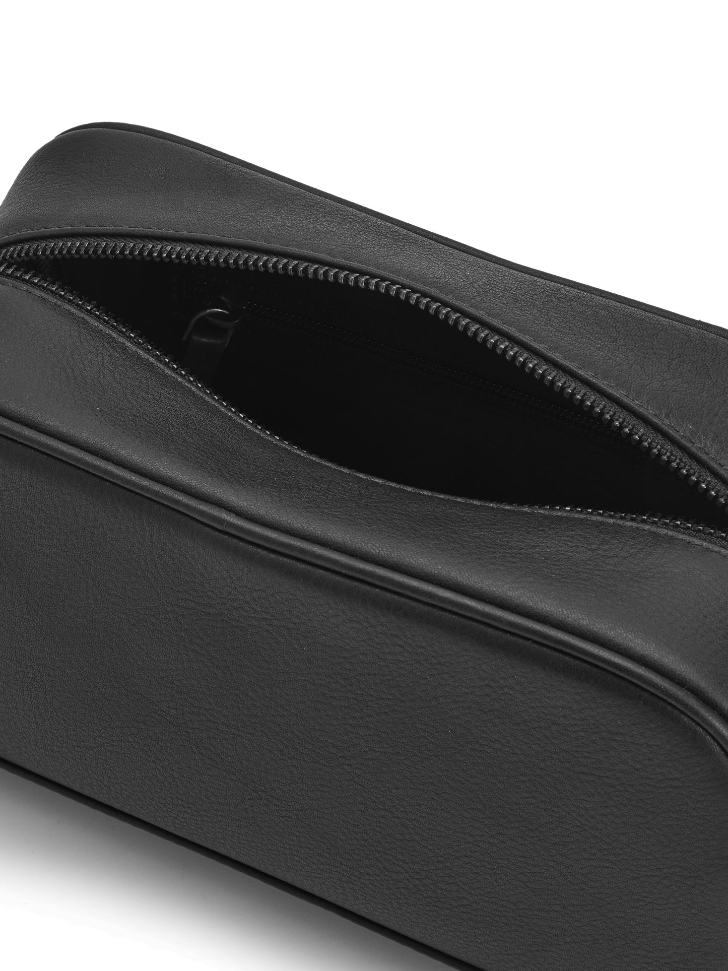 Leather Wash Bag - Black