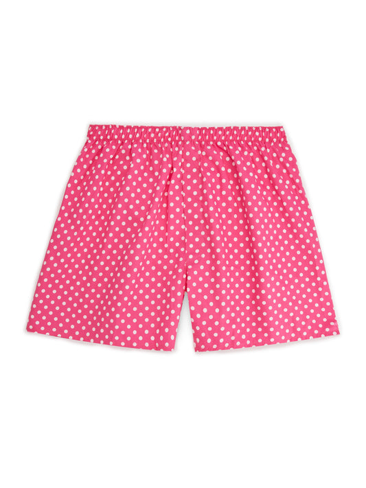 Cotton Boxer Shorts, Polka Dot - Candy