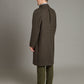 Raglan Sleeve Overcoat Houndstooth - Green/Brown