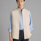 Linen Gilet with Zip - Stone