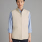 Linen Gilet with Zip - Stone