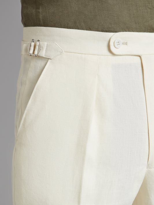 Pleated Shorts - Stone Linen