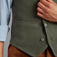 Fine Merino Wool Waistcoat - Seaweed Green