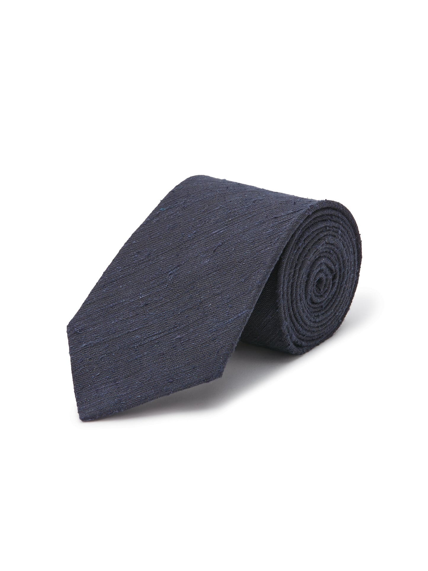 Pure Silk Shantung Tie - Navy