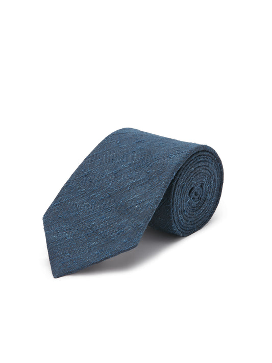 Pure Silk Shantung Tie - Blue