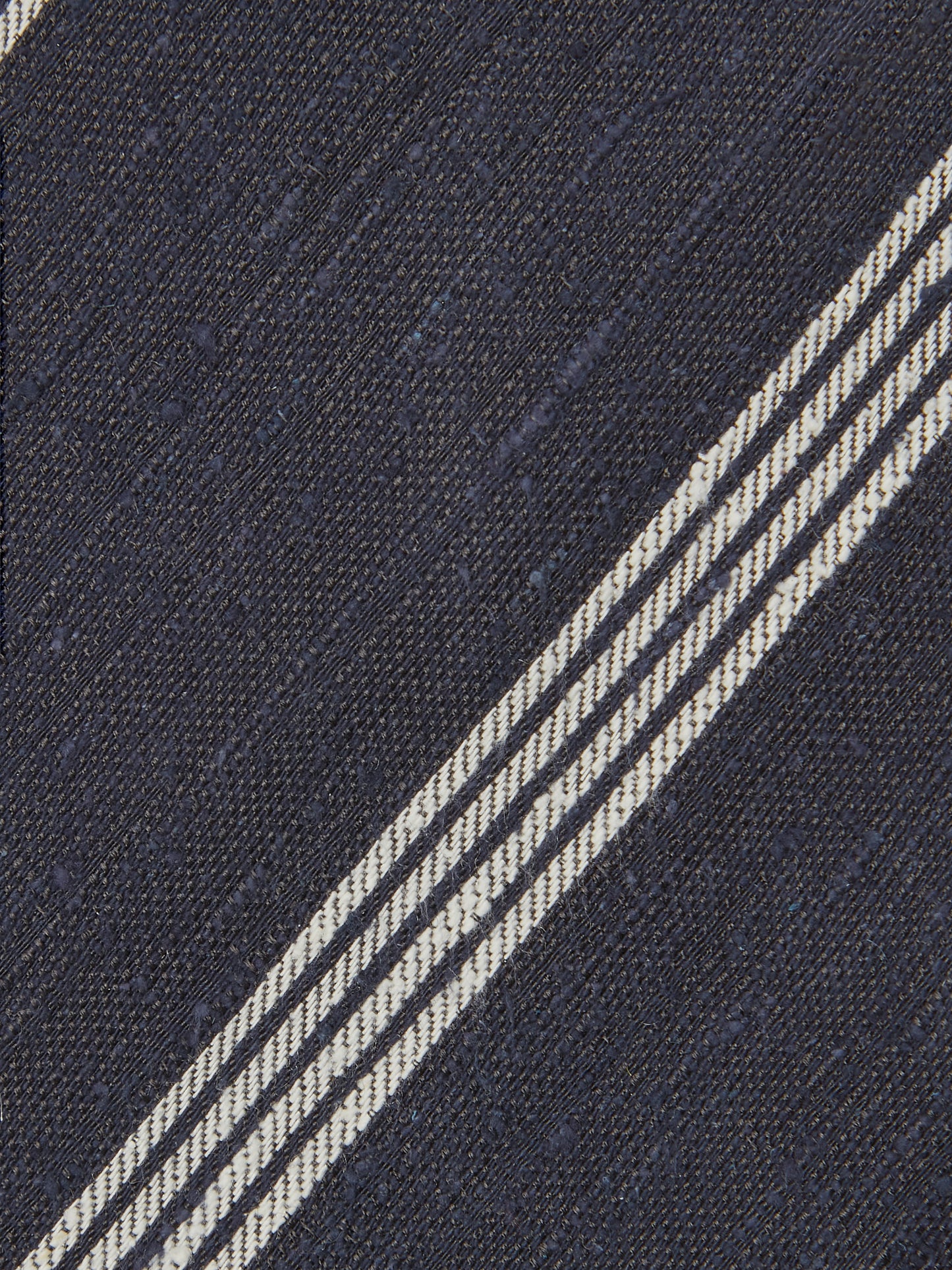 Pure Silk Shantung Tie - Navy/White Stripe