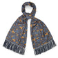 Flying Pheasant Scarf - Wool / Silk Blend - Brown