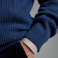 Lambswool Rib Stitch Crew Neck - Ink Blue