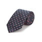 Pure Silk Geometric Tie - Navy/Pink