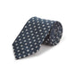 Pure Silk Geometric Tie - Navy/White