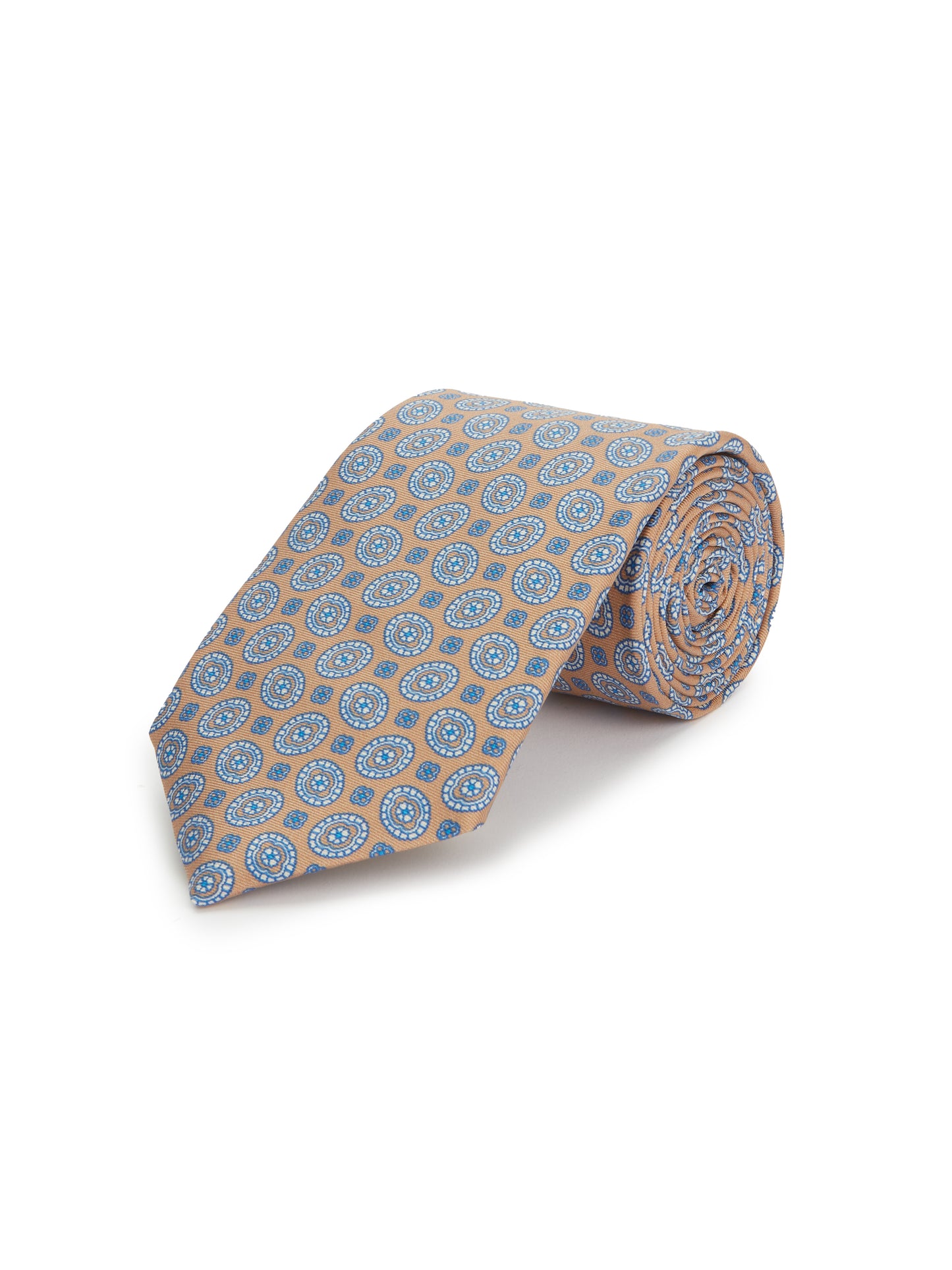 Pure Silk Medallion Tie - Brown