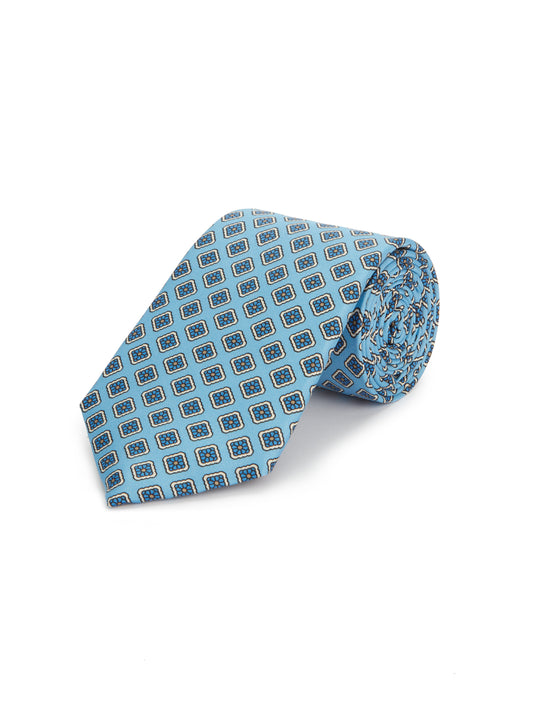 Pure Silk Medallion Tie - Blue