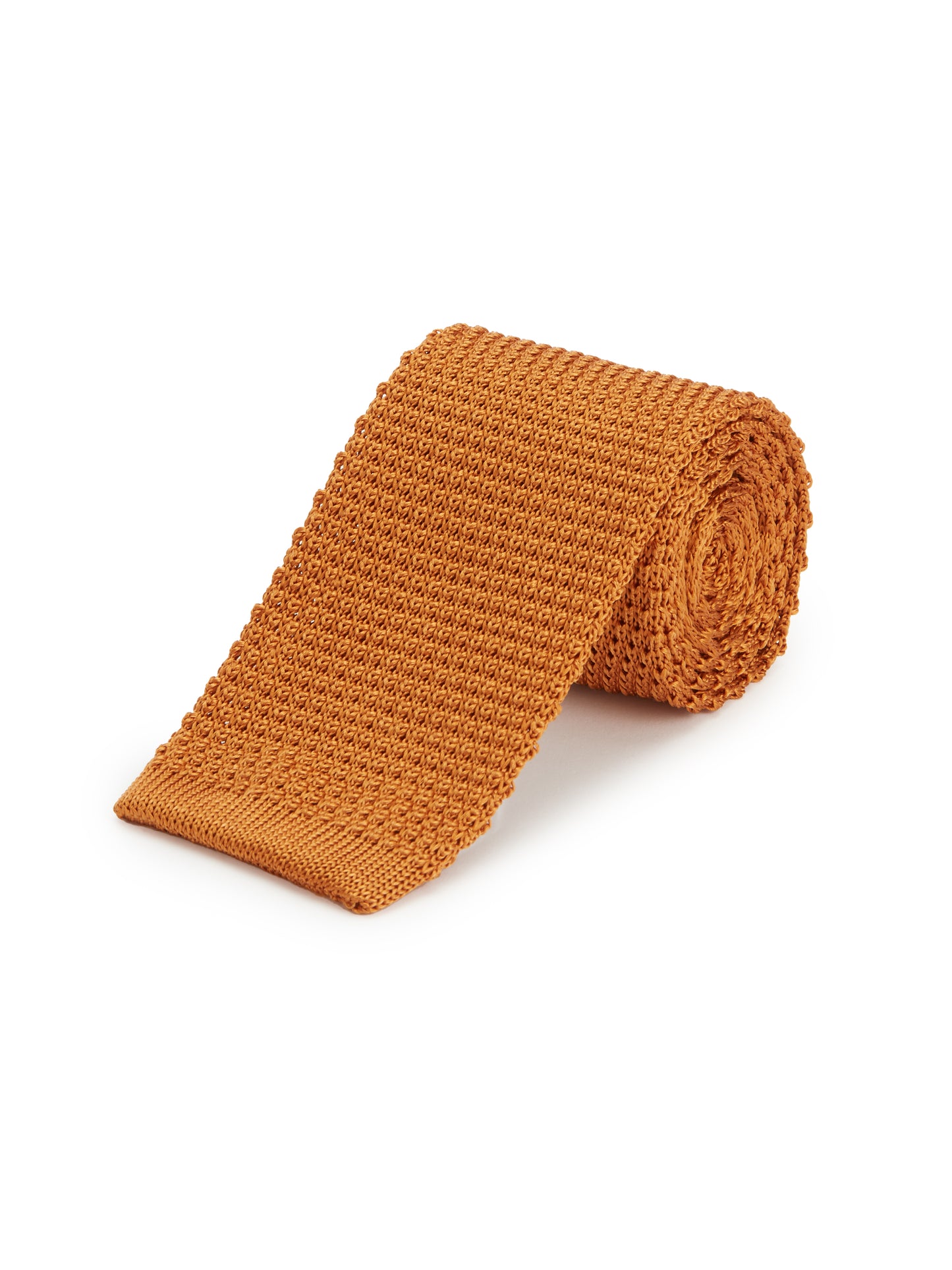 Pure Silk Knitted Tie - Orange