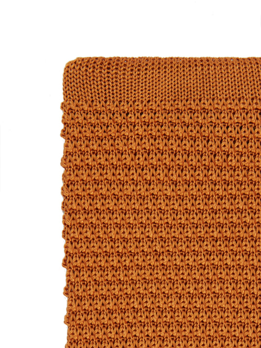 Pure Silk Knitted Tie - Orange