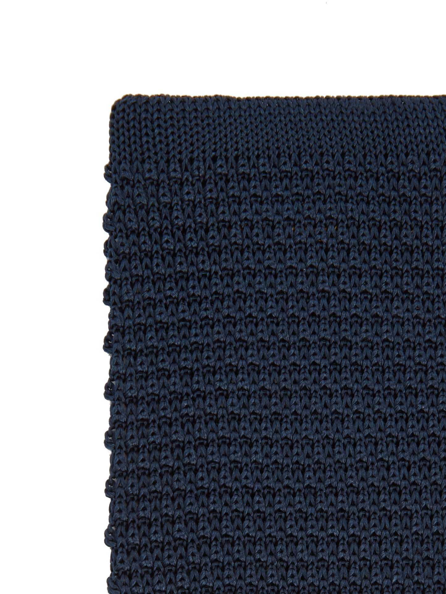 Pure Silk Knitted Tie - Navy