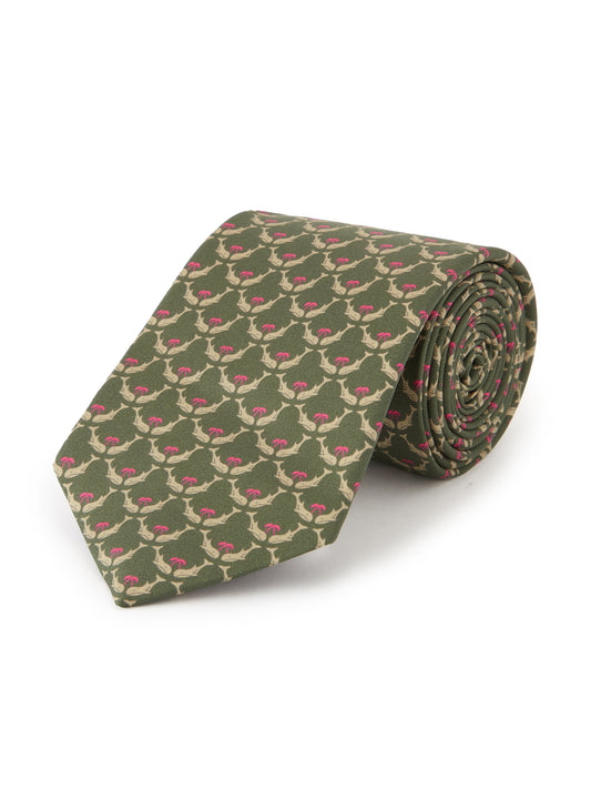 Pure Silk Whale Tie - Green