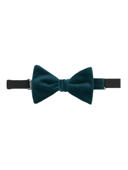 Velvet Bow Tie, Self Tie - Teal