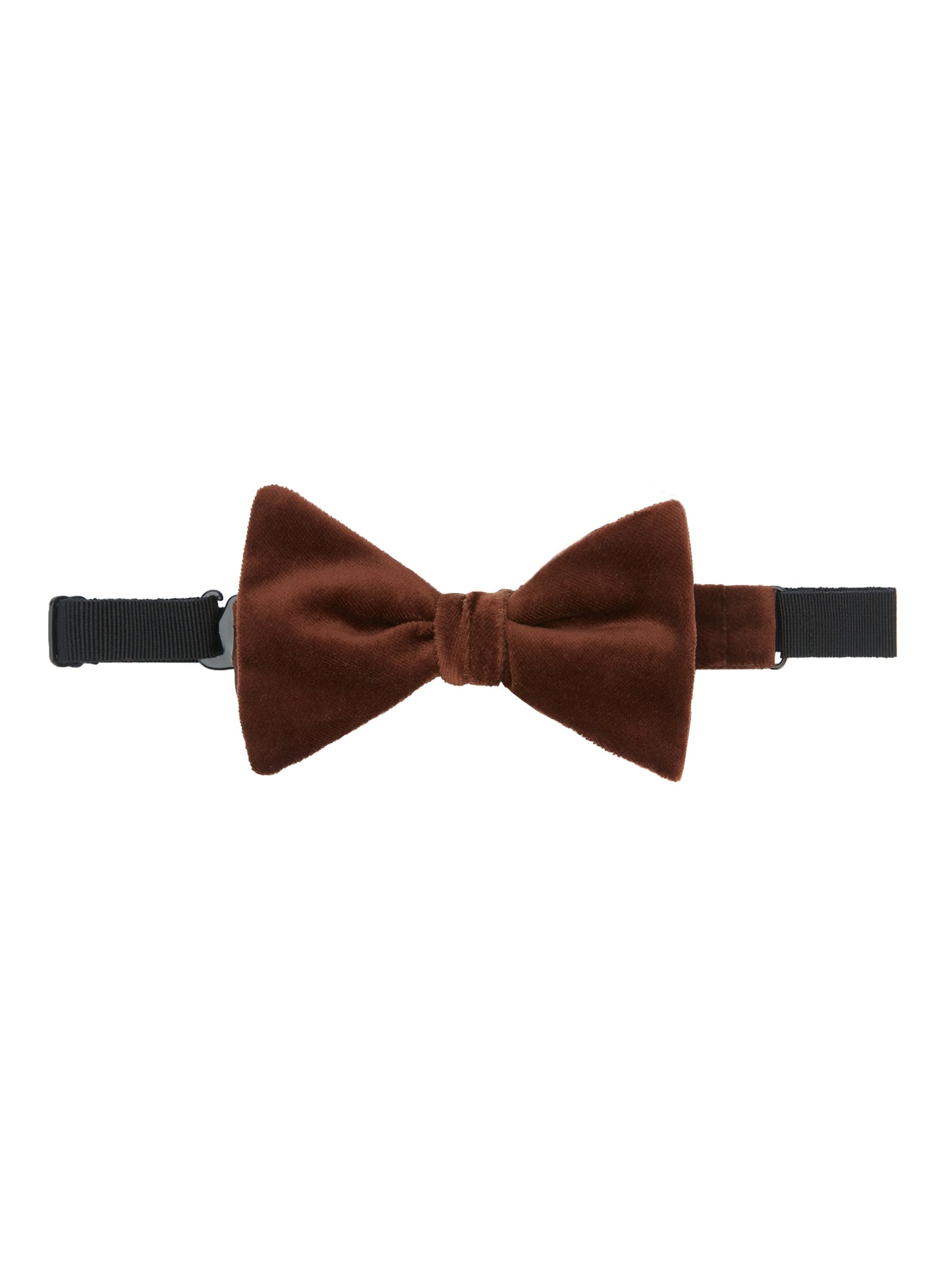 Velvet Bow Tie, Self Tie - Brown