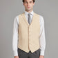 Single Breasted Linen Vest - Beige