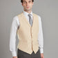 Single Breasted Linen Vest - Beige