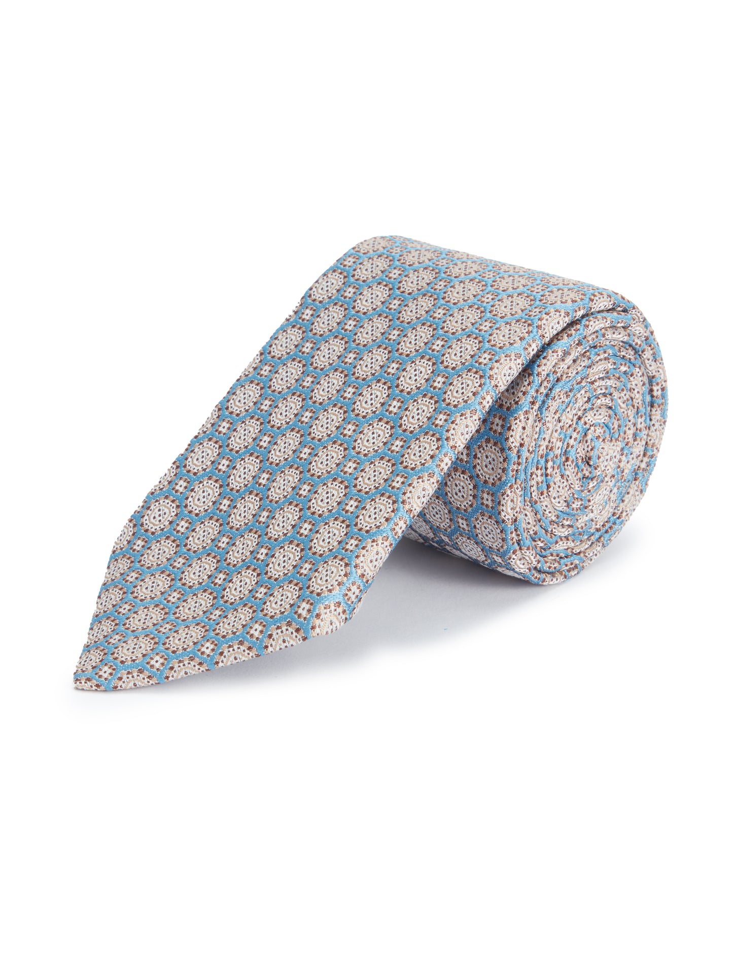 Italian Silk Medallion Tie - Blue