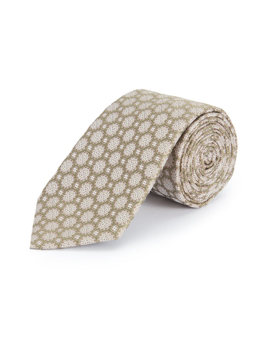 Italian Silk Medallion Tie - Green