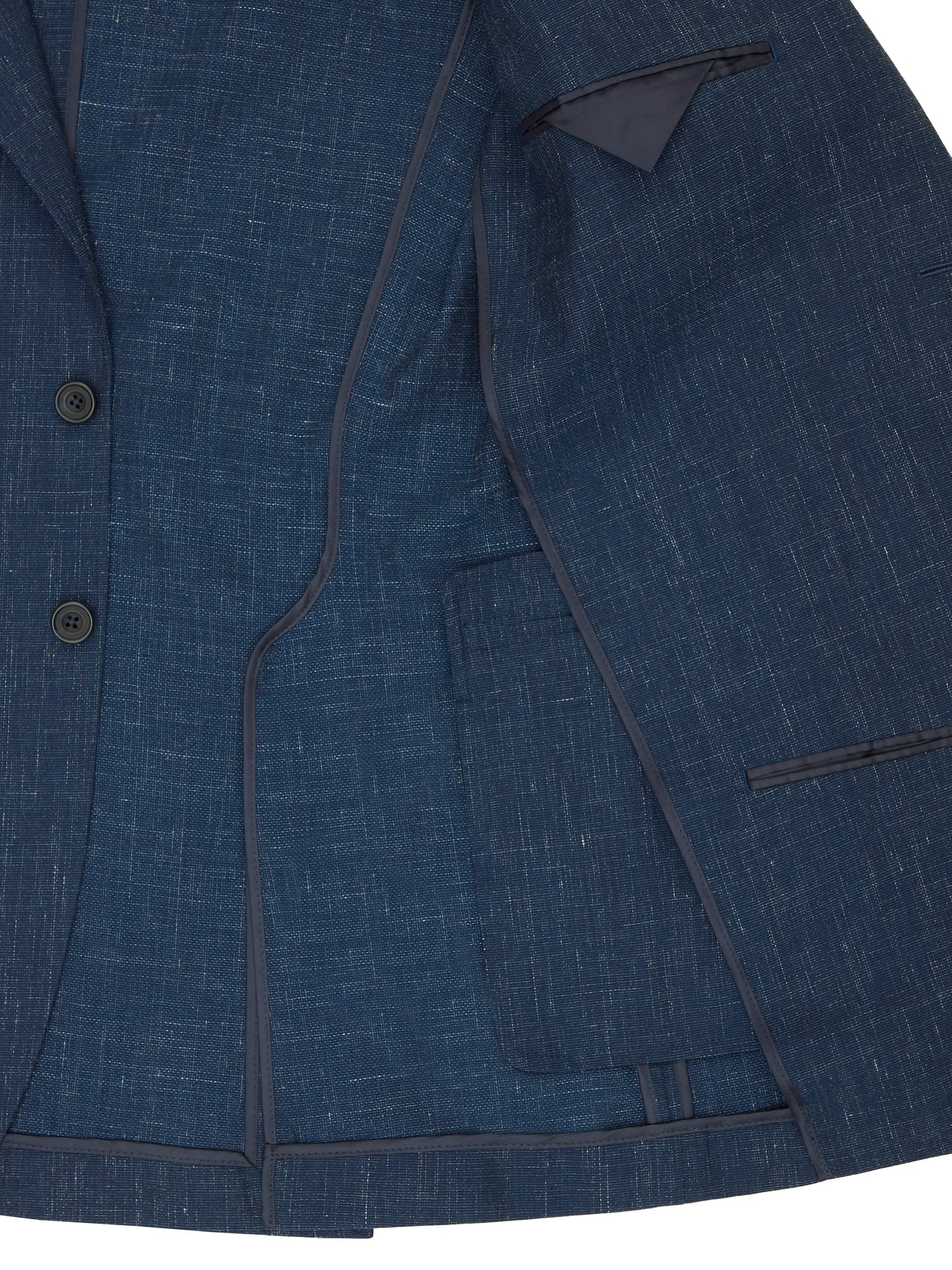 Unstructured Jacket Wool Linen Blend - Blue