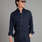 Amalfi Shirt Linen - Navy