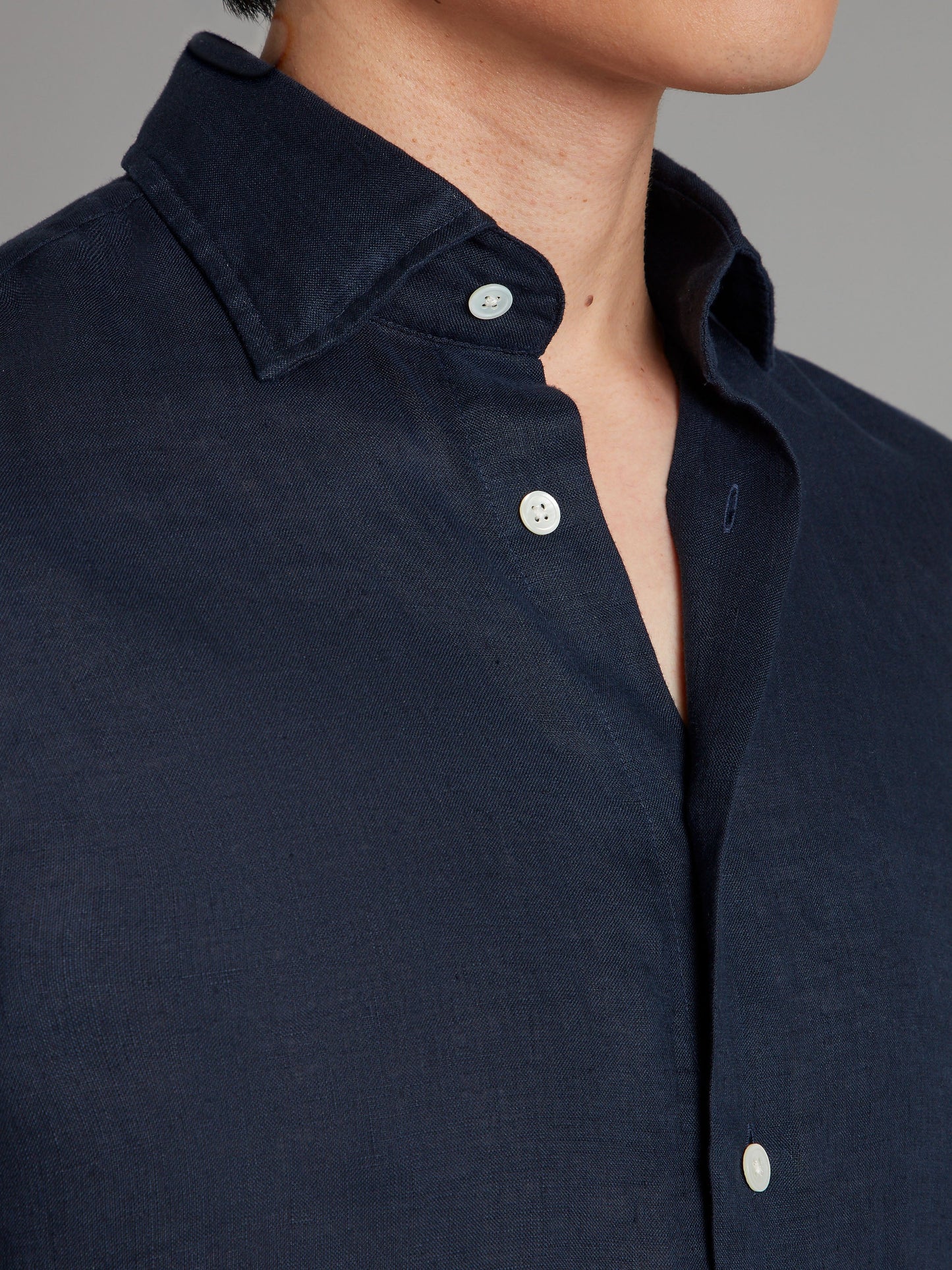 Amalfi Shirt Linen - Navy