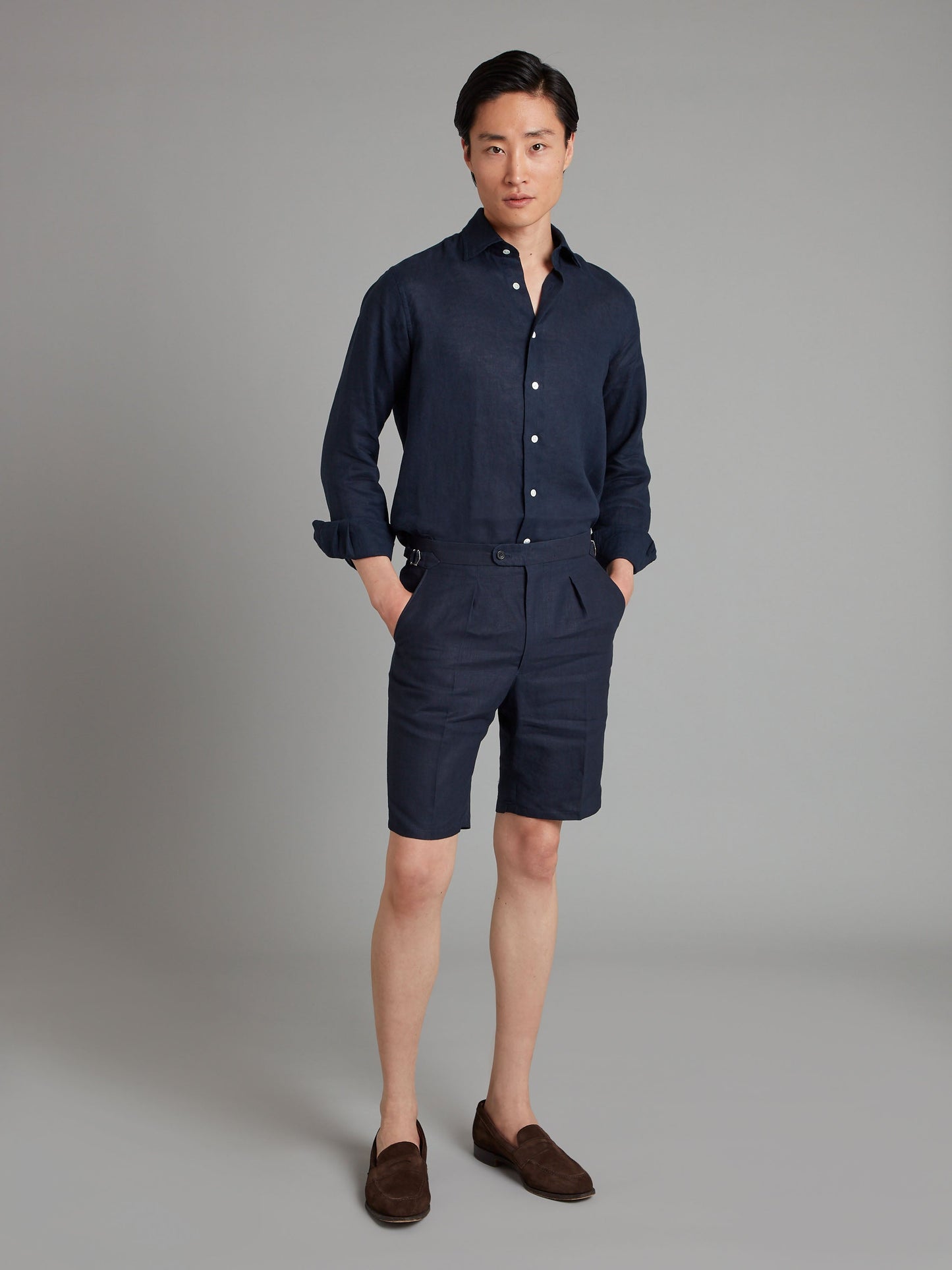 Amalfi Shirt Linen - Navy