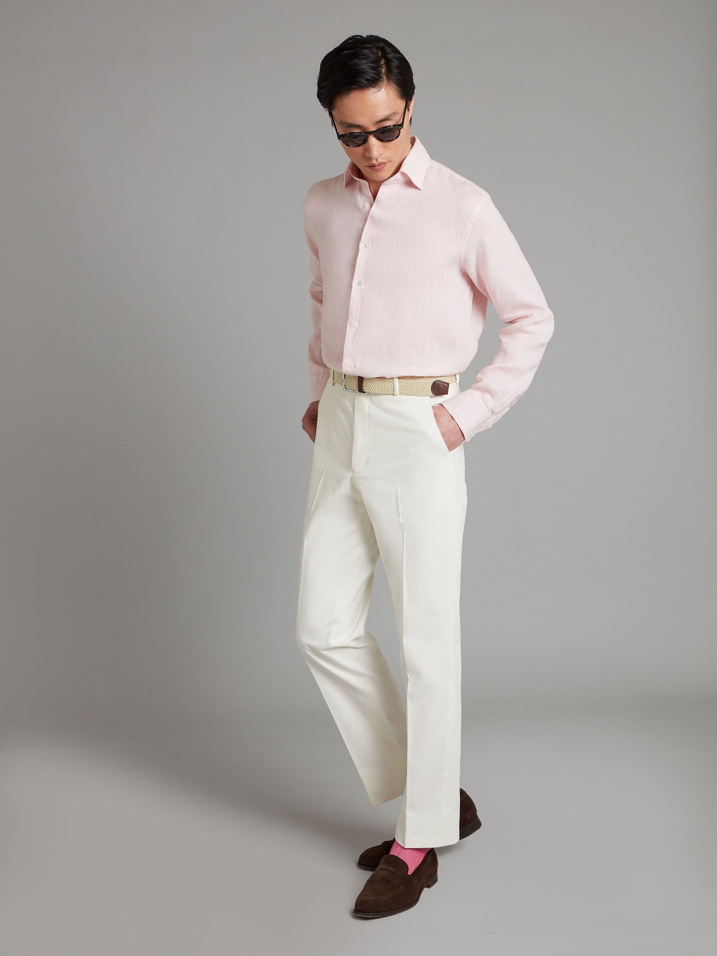 Amalfi Shirt Linen - Pale Pink