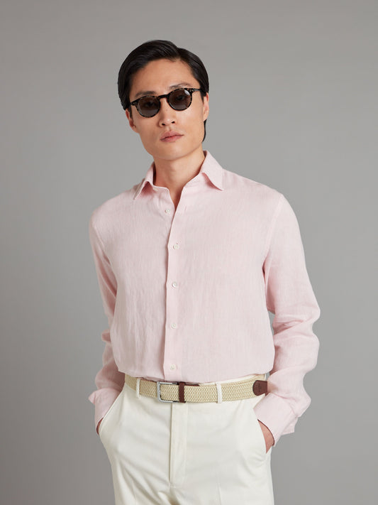 Amalfi Shirt Linen - Pale Pink