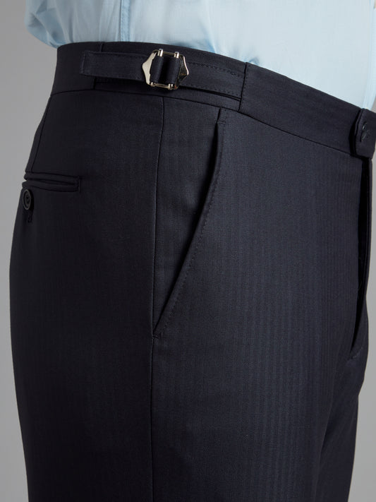 Astell Suit Pants - Midnight Navy Herringbone