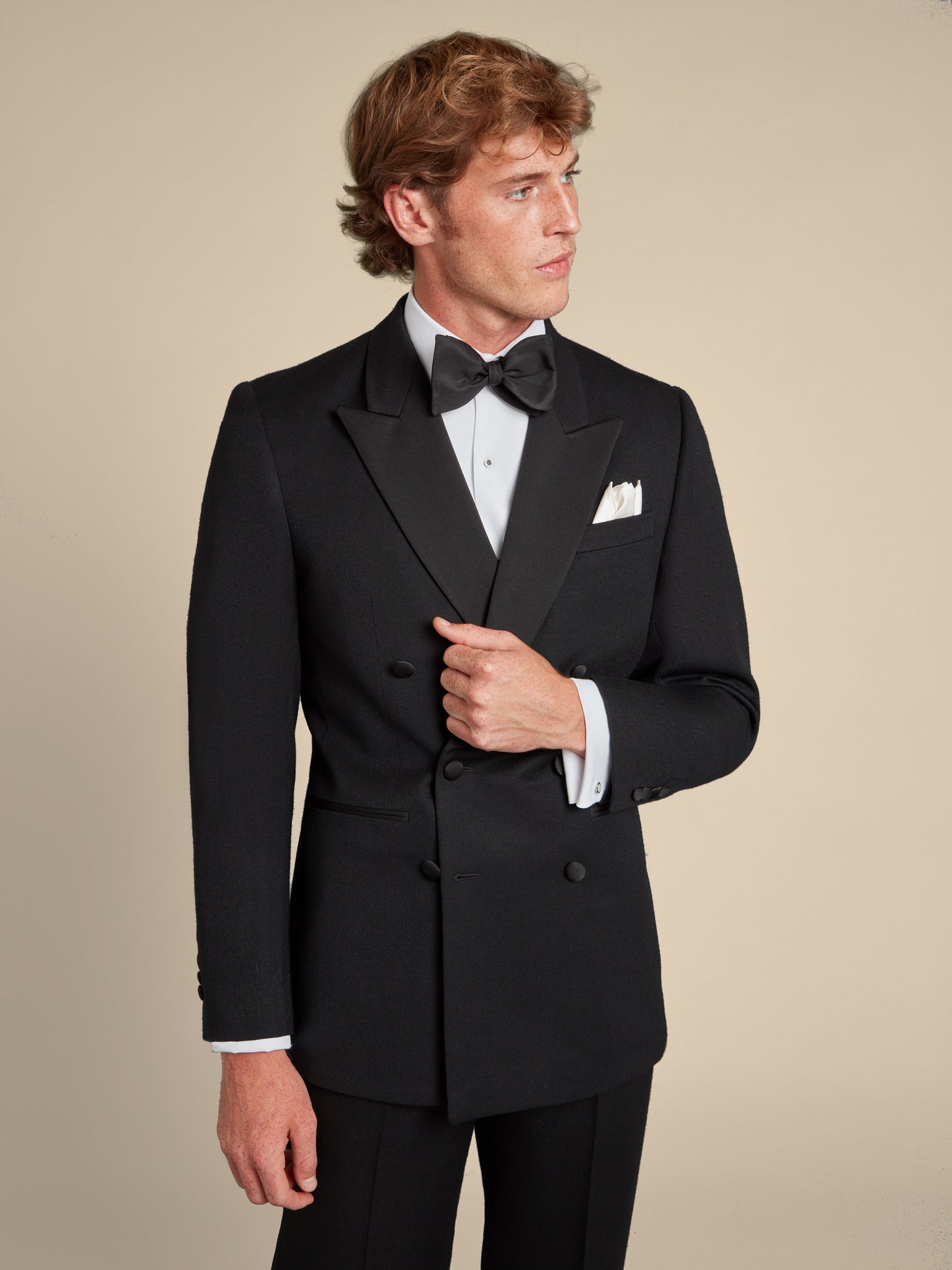 Dinner Suit Four Piece Hire (Double Breasted Jacket With Dress Shirt & Bow Tie)