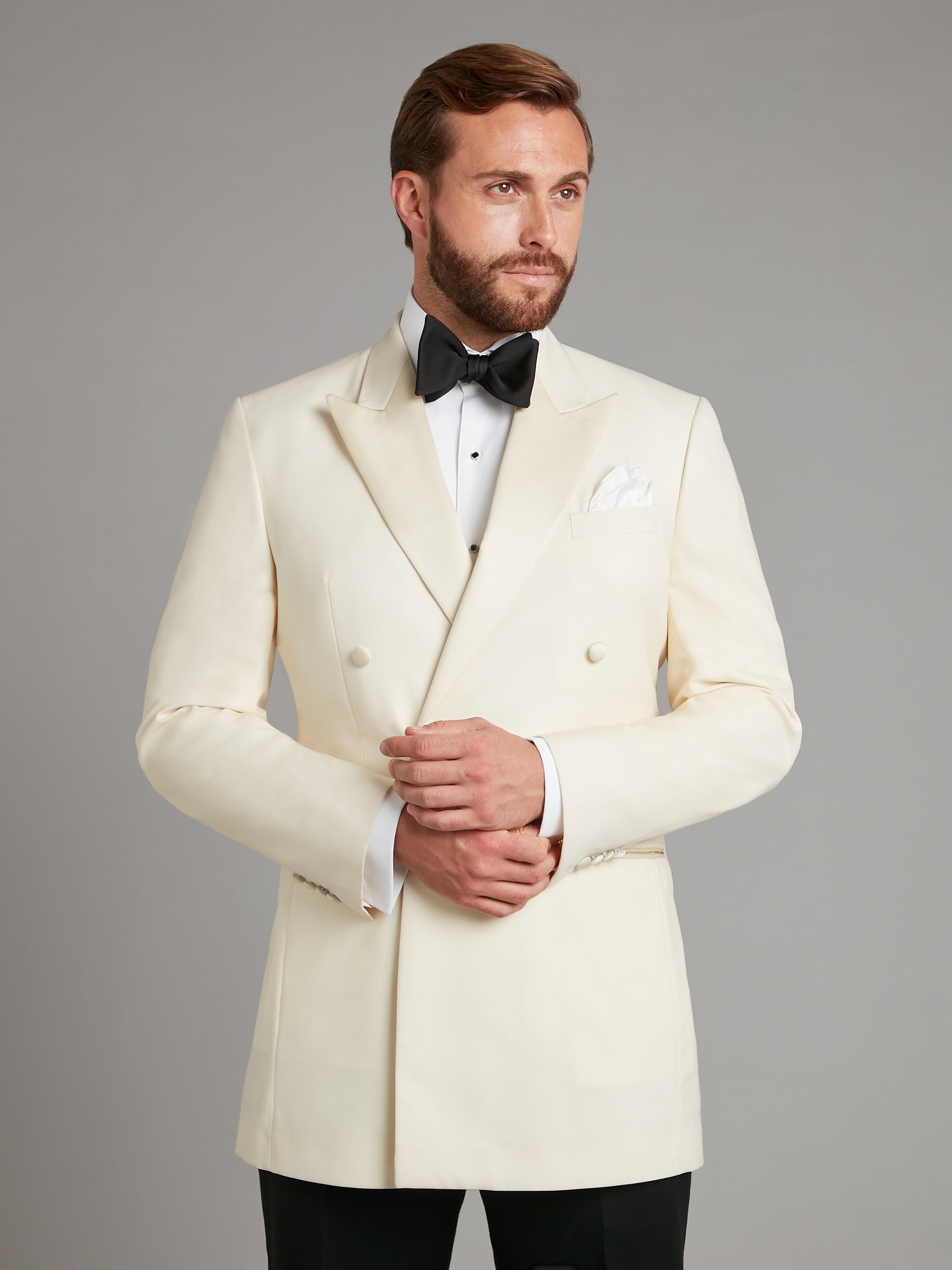 Double breasted white dinner jacket hotsell