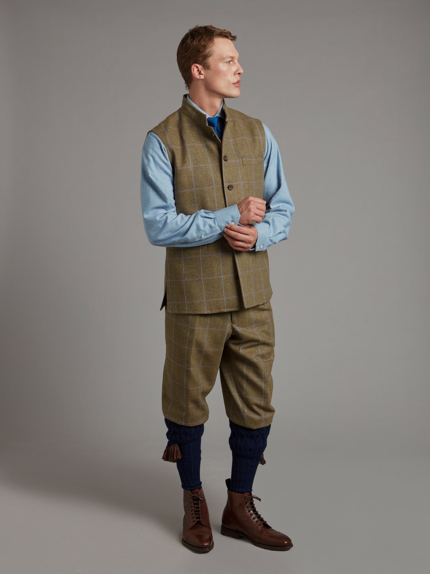 Breeks - Lavender / Brown Windowpane Tweed