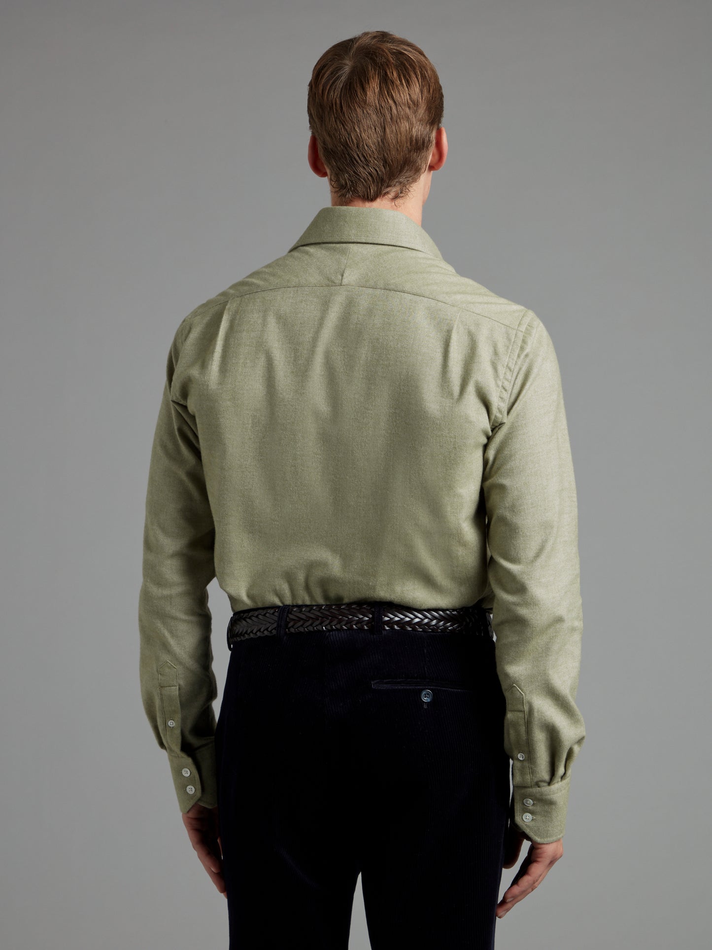 Brushed Cotton Shirt - Sage Green